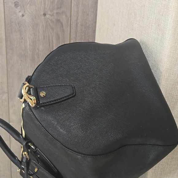 Michael Kors Black Saffiano Leather Duffel Travel Bag - Picture 6 of 11